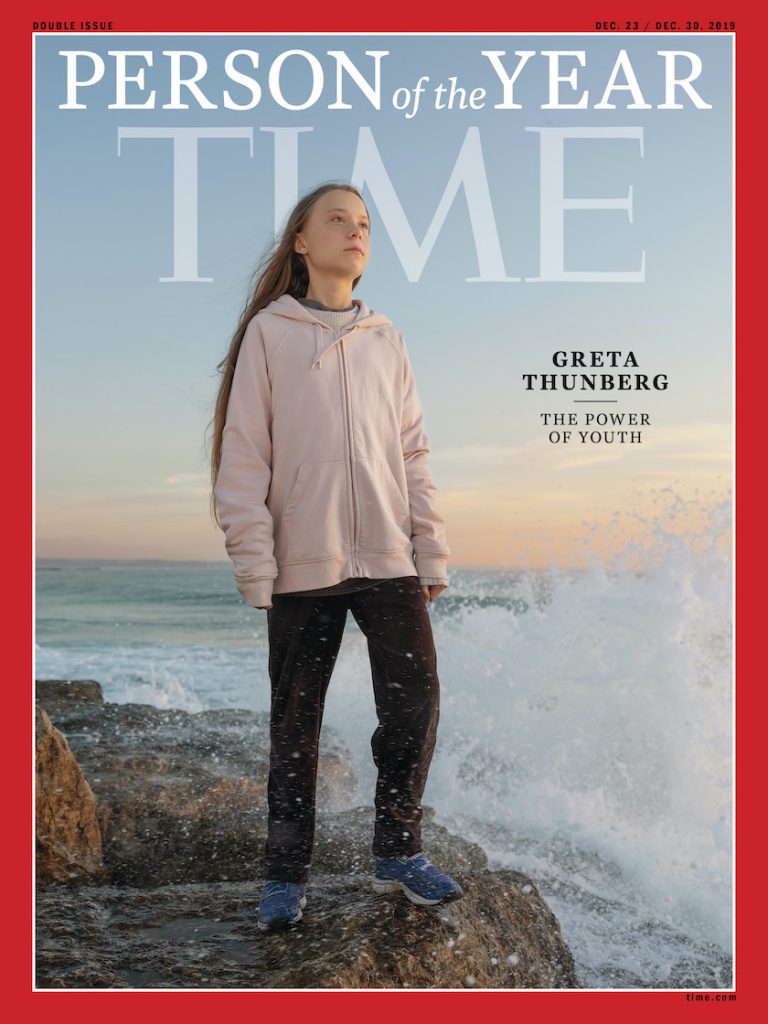 گرتا تونبرگ روی جلد مجله تایم به عنوان چهره سال ۲۰۱۹
